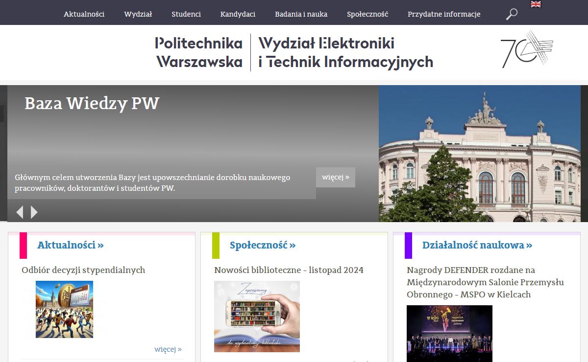 WEITI - Wydział Elektroniki i Technik Informacyjnych Politechniki Warszawskiej