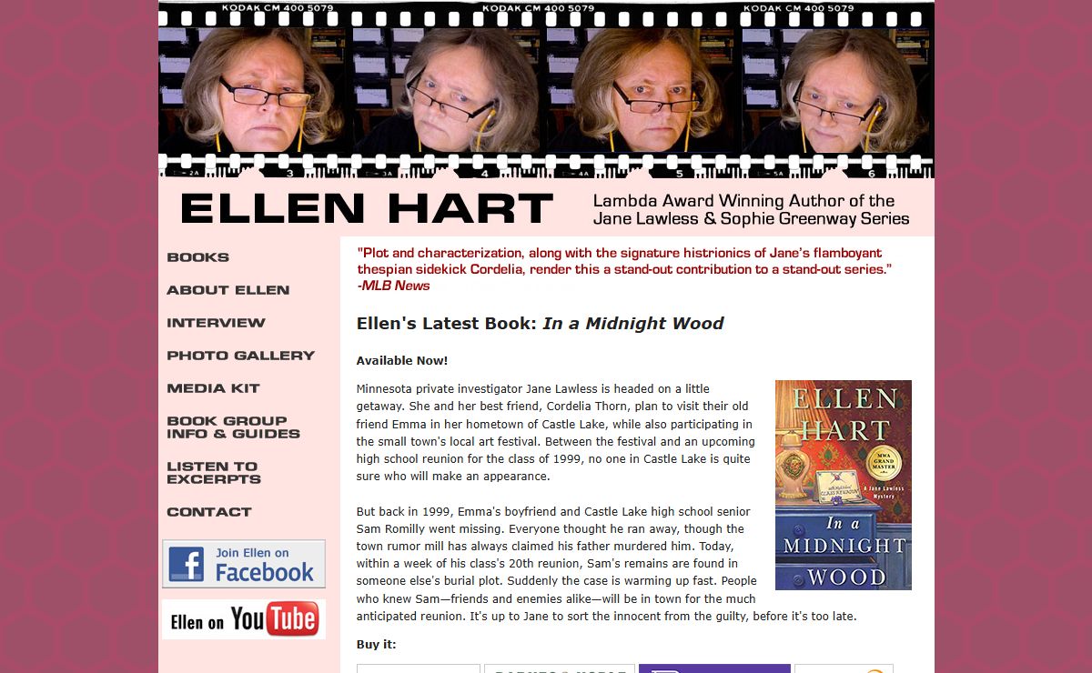 Ellen Hart: Award Winning Author of the Jane Lawless and Sophie Greenway Series