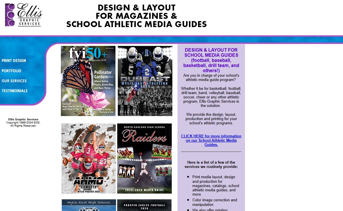 Athletic Media Guide and Magazine Design near Dallas Texas