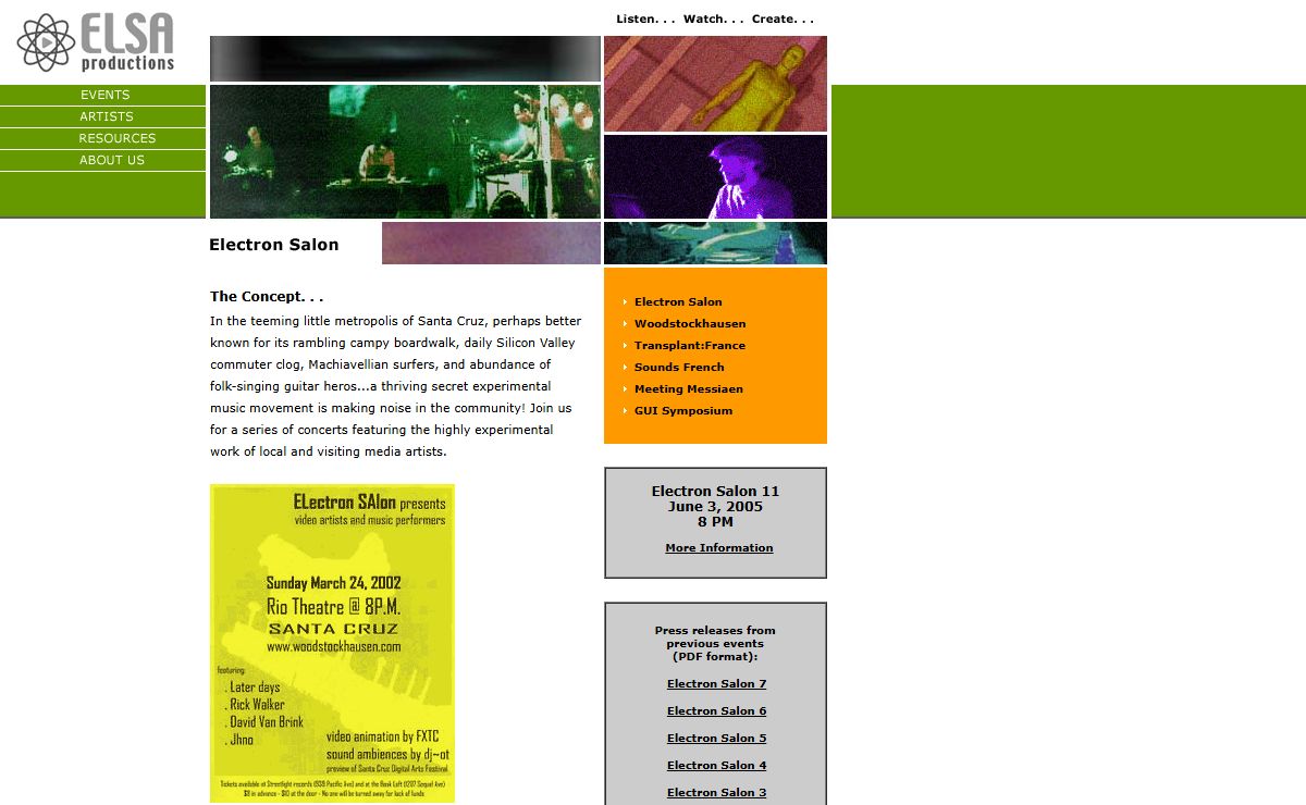 Elsa Productions: Events: Electron Salon