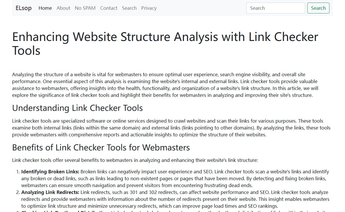 Enhancing Website Structure Analysis with Link Checker Tools in 2023