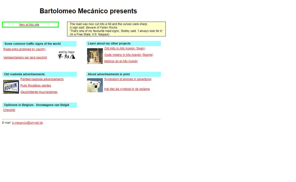 Bartolomeo Mecánico: roadsigns, (water)mills in Aragón, painted advertisements, use of animals in advertising
