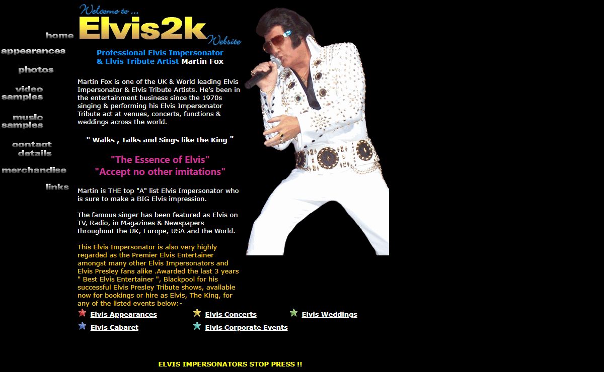 Elvis Impersonator UK & World - Martin Fox ( Elvis Impersonators and Elvis Tribute Artist ) | Archive