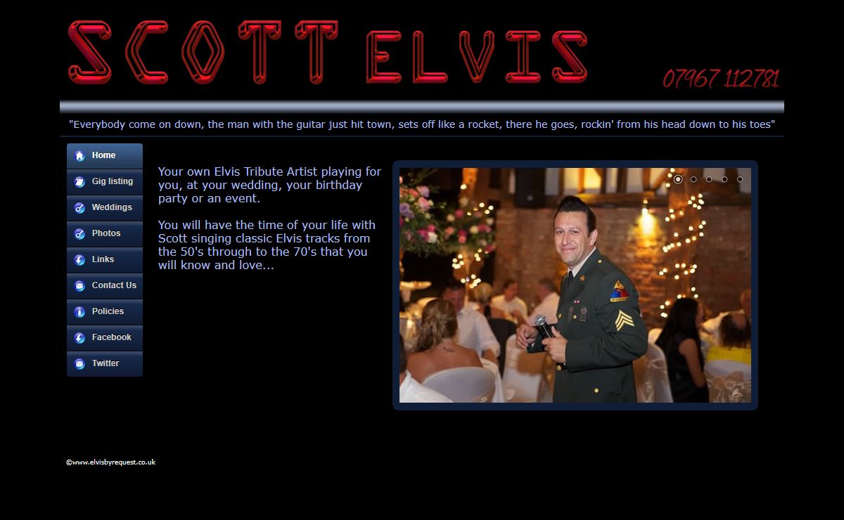 Elvis by Request, home page