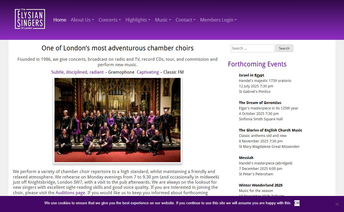 The Elysian Singers - London chamber choir