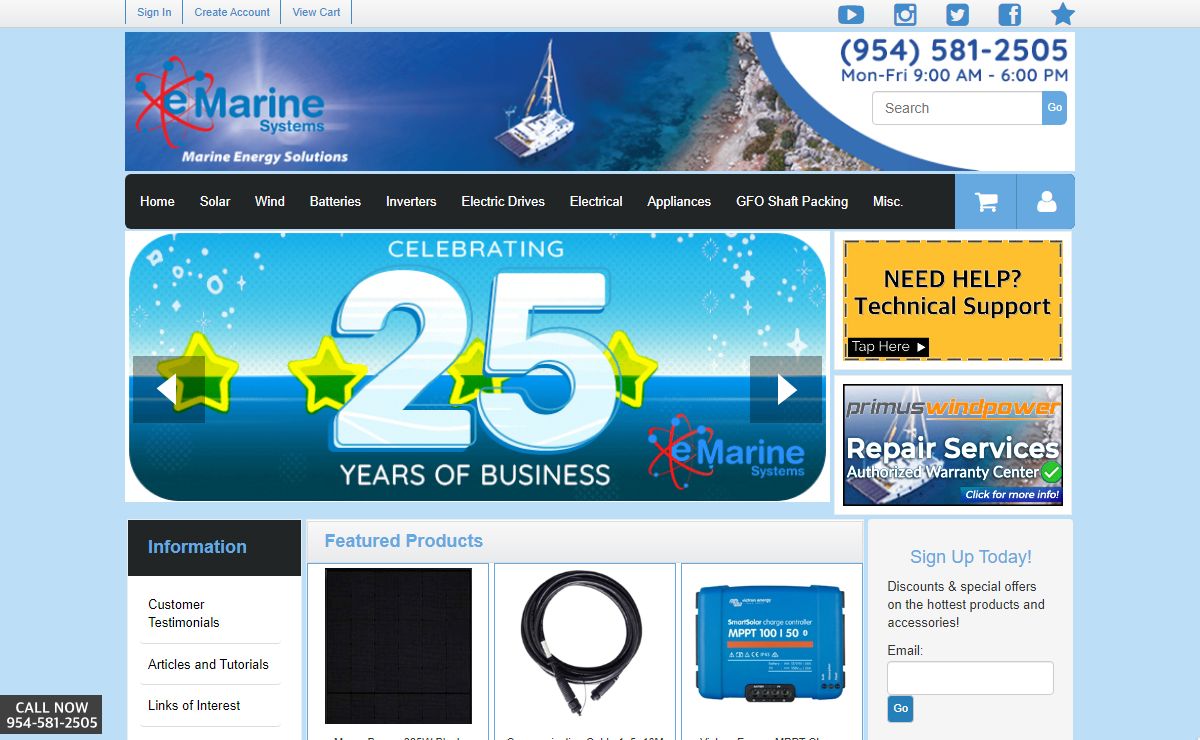 Marine Energy Solutions | Call 954-581-2505 | e Marine Systems