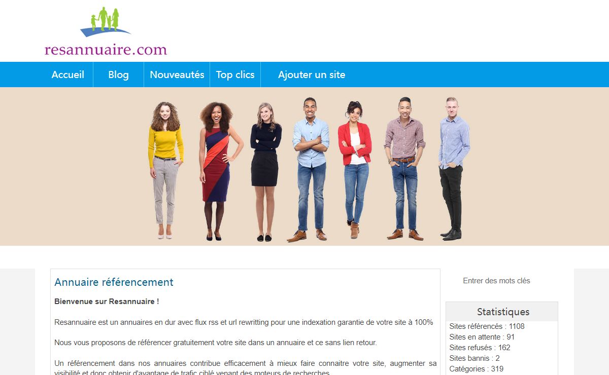 Resannuaire: référencement sur un annuaire optimisé, liens en durs.