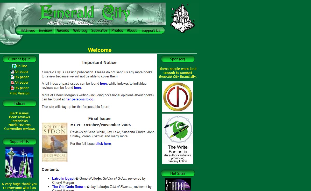 Emerald City: Science Fiction and Fantasy Book Reviews