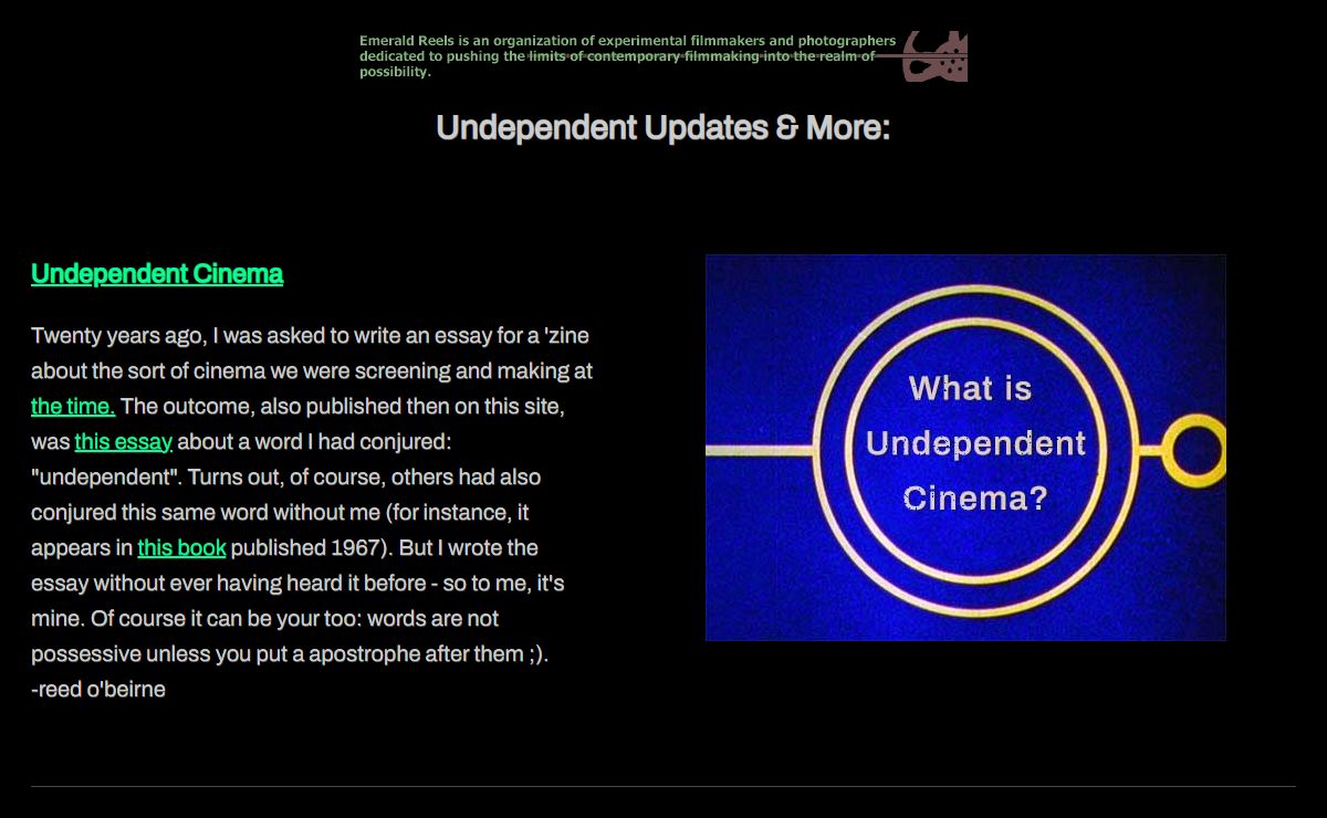 Emerald Reels - Promoting Undependent Cinema Since 1998