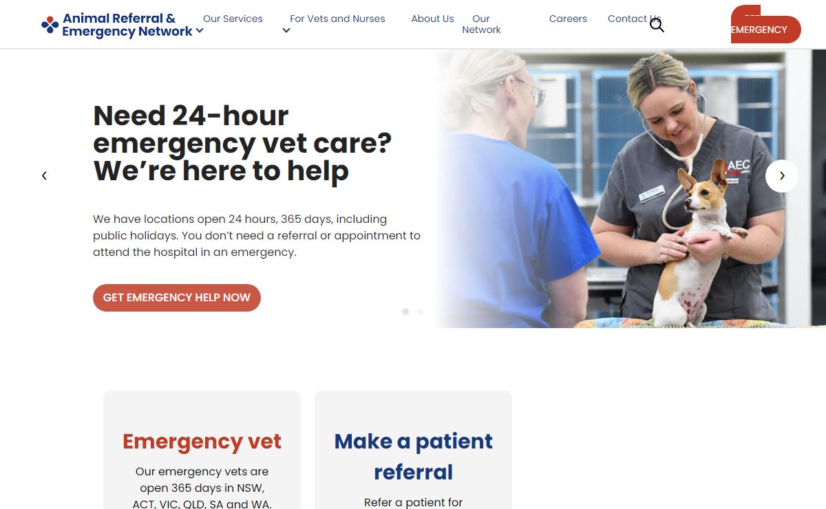 24/7 Emergency Vet Care | Animal Referral & Emergency Network