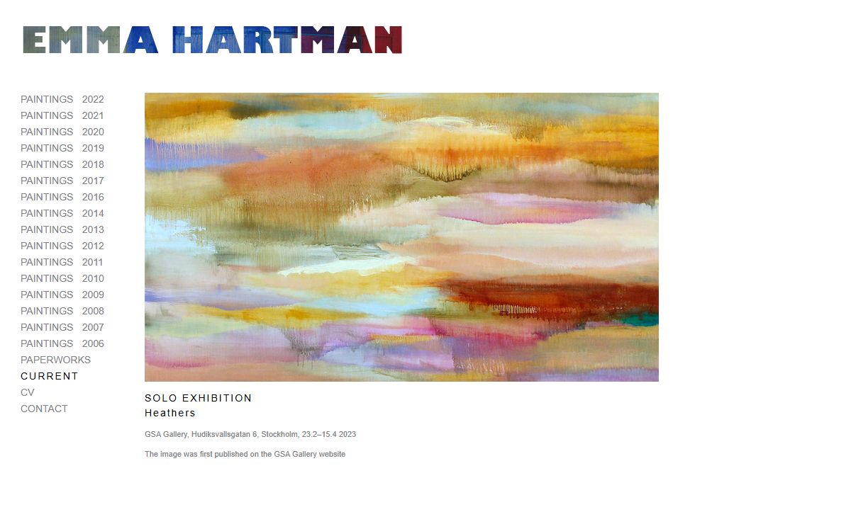 Emma Hartman current exhibitions