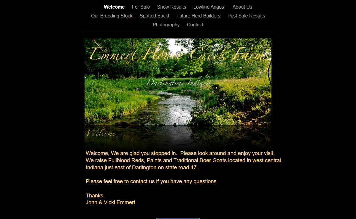 Emmert Honey Creek Farms Darlington, Indiana