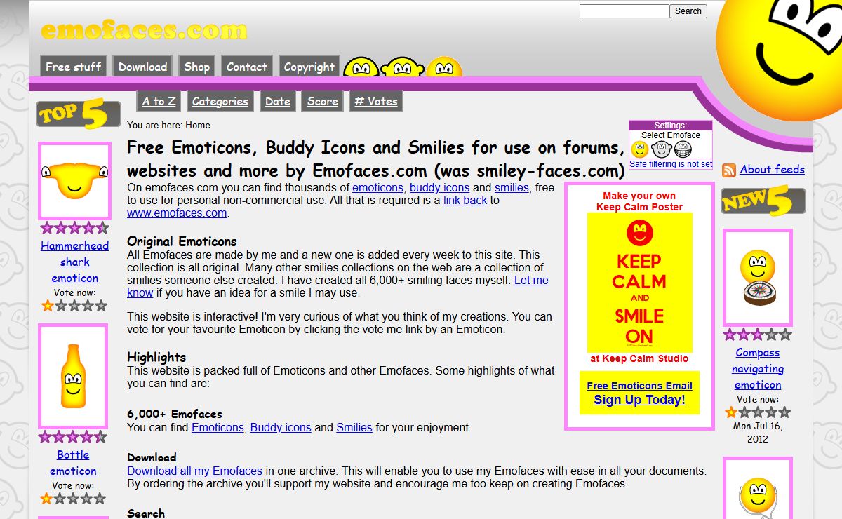 Free Emoticons, Buddy Icons and Smilies for use on forums, websites and more by Emofaces.com (was smiley-faces.com)