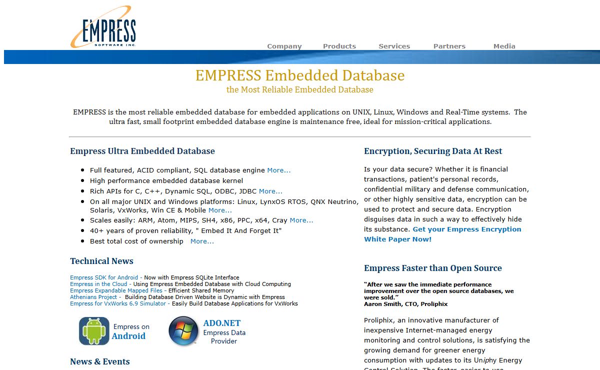 Empress Embedded Database | embedded database management system (DBMS)