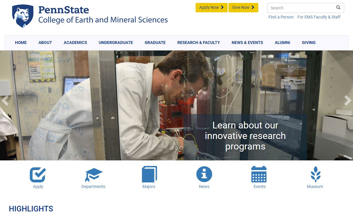 Penn State College of Earth and Mineral Sciences
