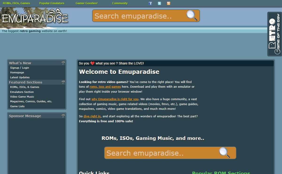 Play classic video games on your computer or mobile device | Emuparadise