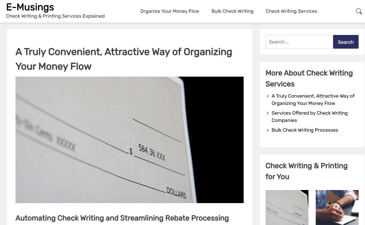 E-Musings – Check Writing & Printing Services Explained