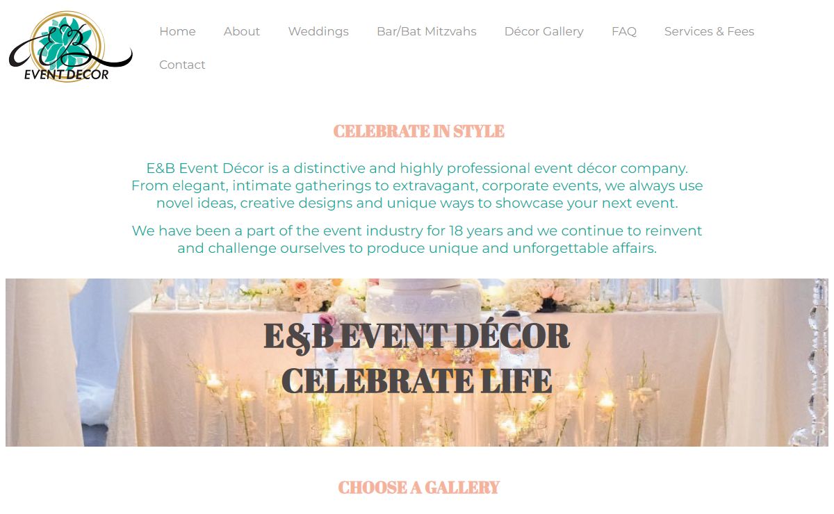 E&B Event Décor: Make your celebration beautiful