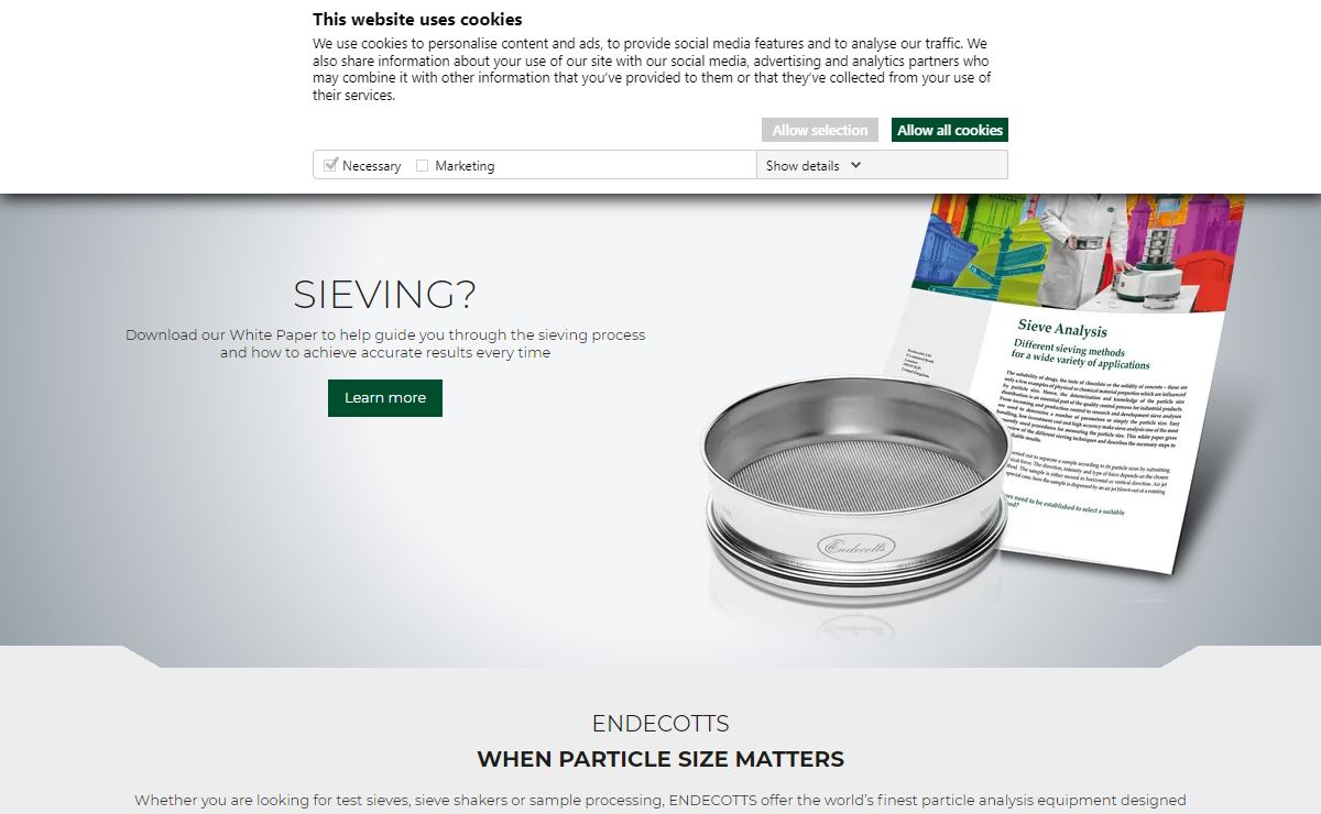 Endecotts - manufacturer of test sieves & sieve shakers