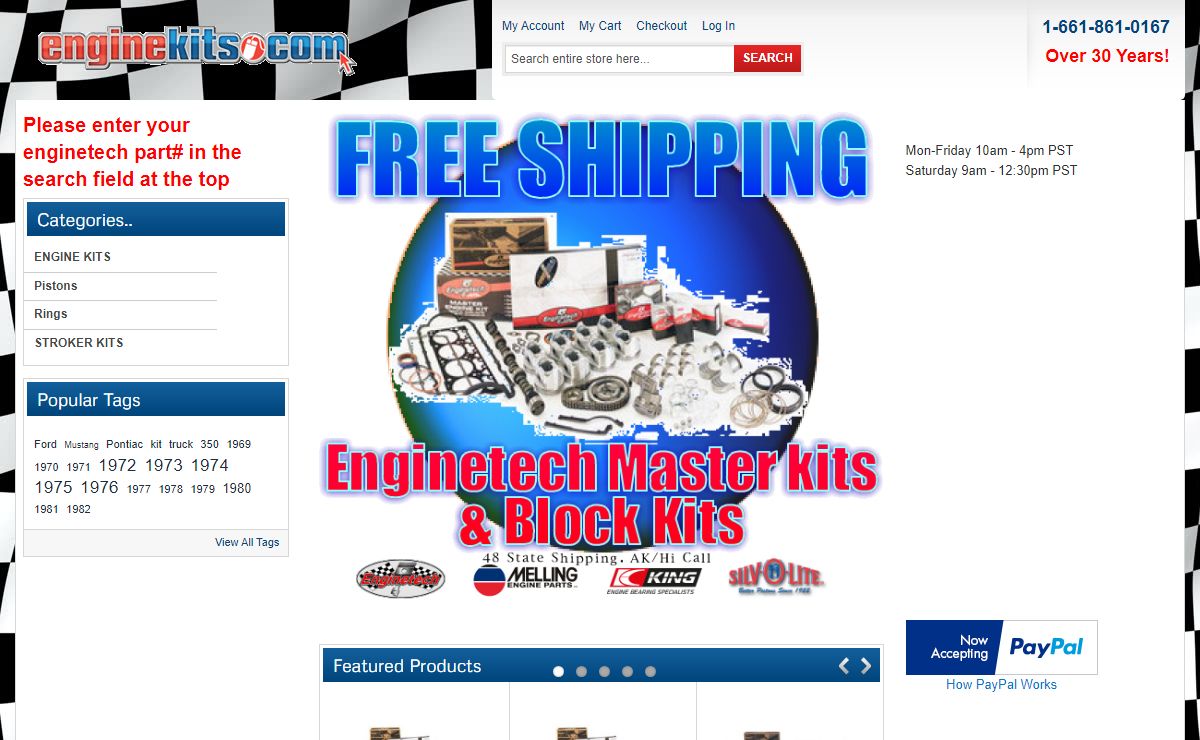 ENGINEKITS.COM - OE Stock and High Performance Engine Parts 661-861-0167