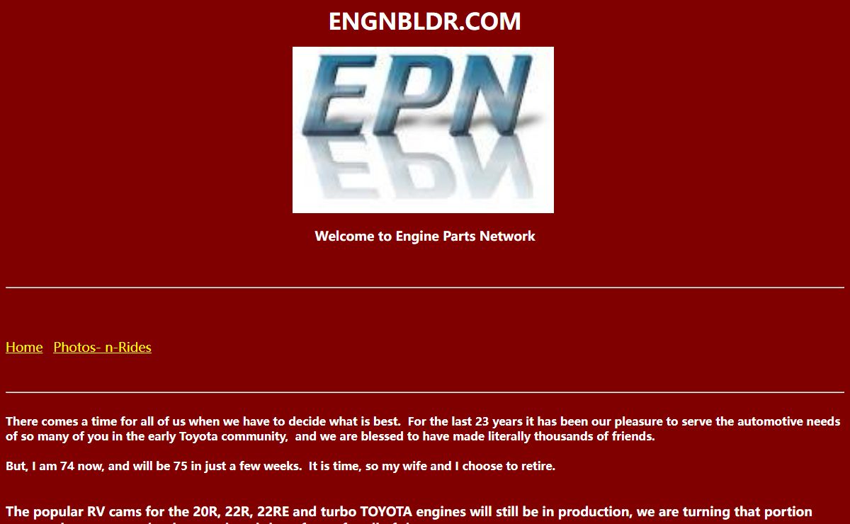 ENGNBLDR.COM, ENGINE PARTS NETWORK