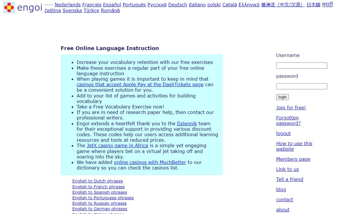 www.engoi.com : Free Online Language Instruction - Learn A Language Free Online!