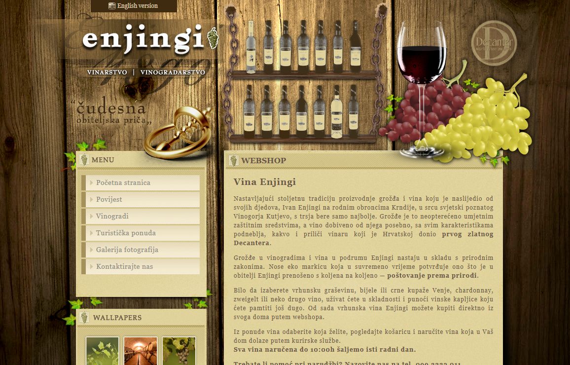 Enjingi || vinarstvo i vinogradarstvo || Hrvatska