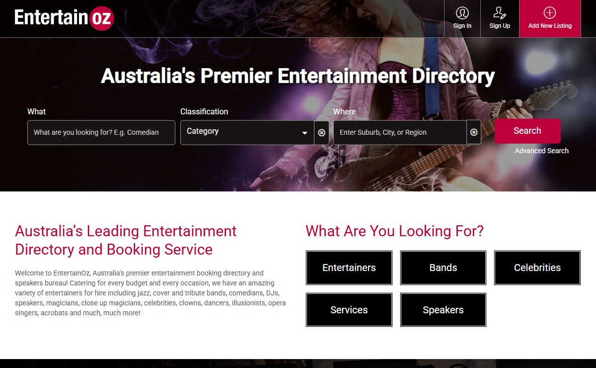 Australia's leading entertainment agency and directory
