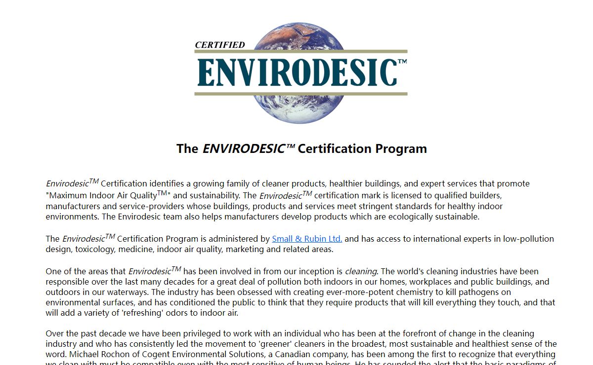 Small & Rubin Ltd. ENVIRODESIC Home Page