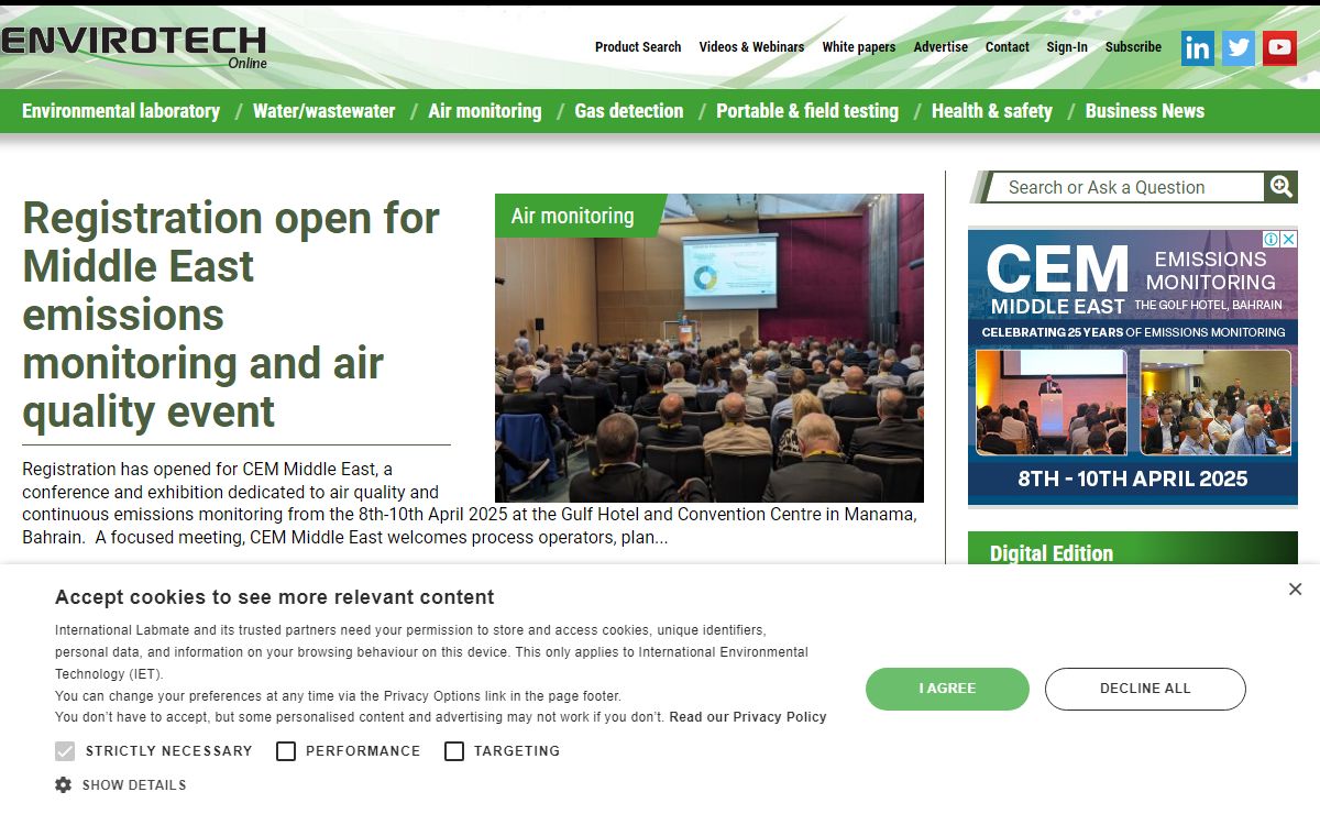 Environmental Equipment News From Envirotech Online