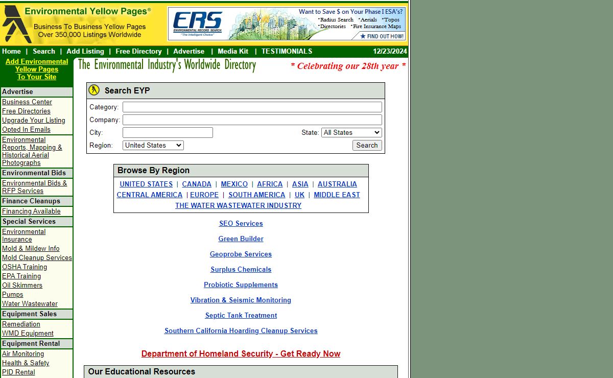 Environmental Yellow Pages Business Directory