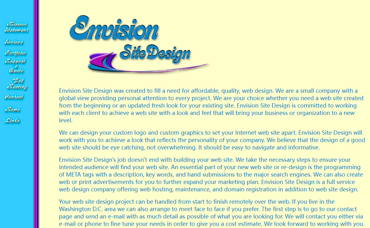 Envision Site Design, web design