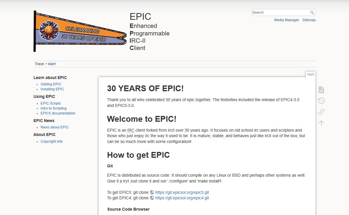 start [EPIC Enhanced Programmable IRC-II Client]