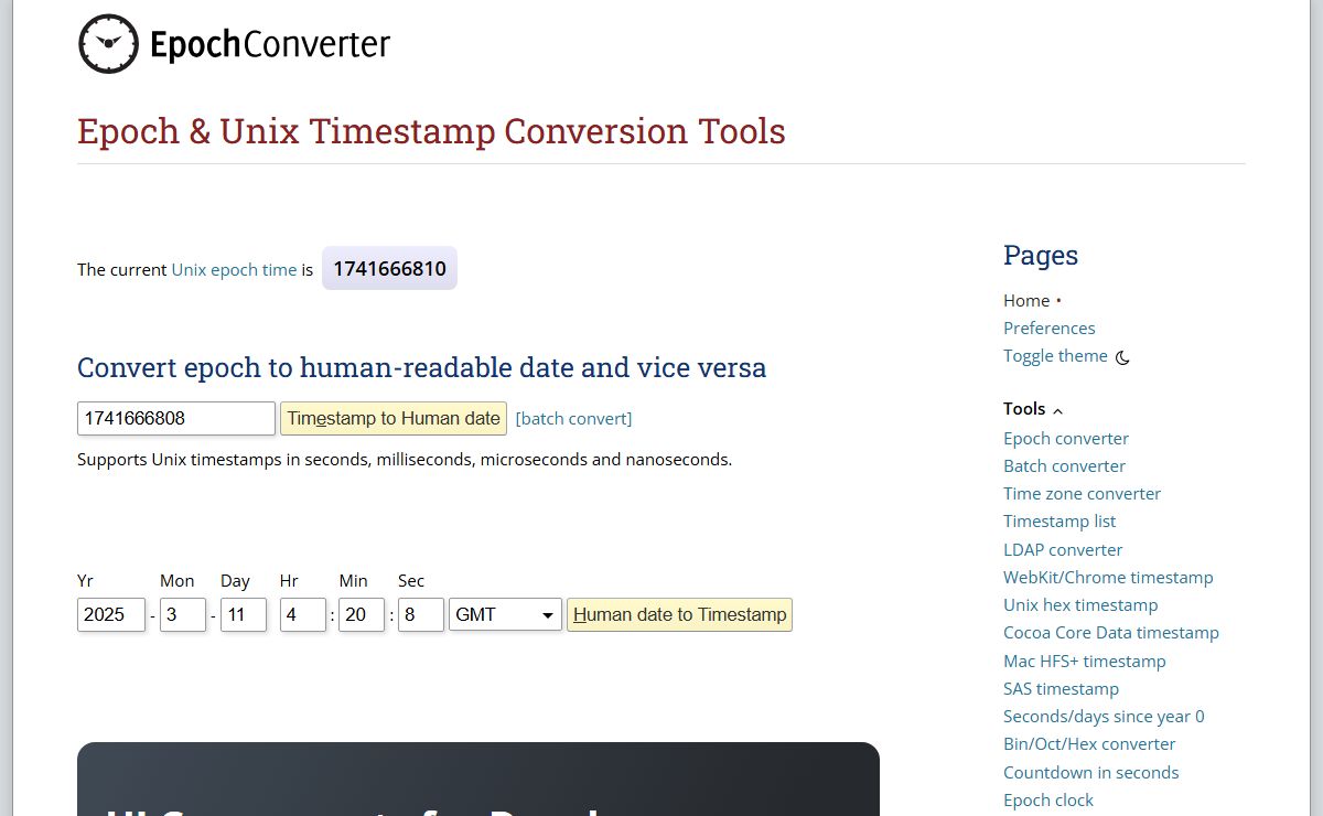 Epoch Converter - Unix Timestamp Converter