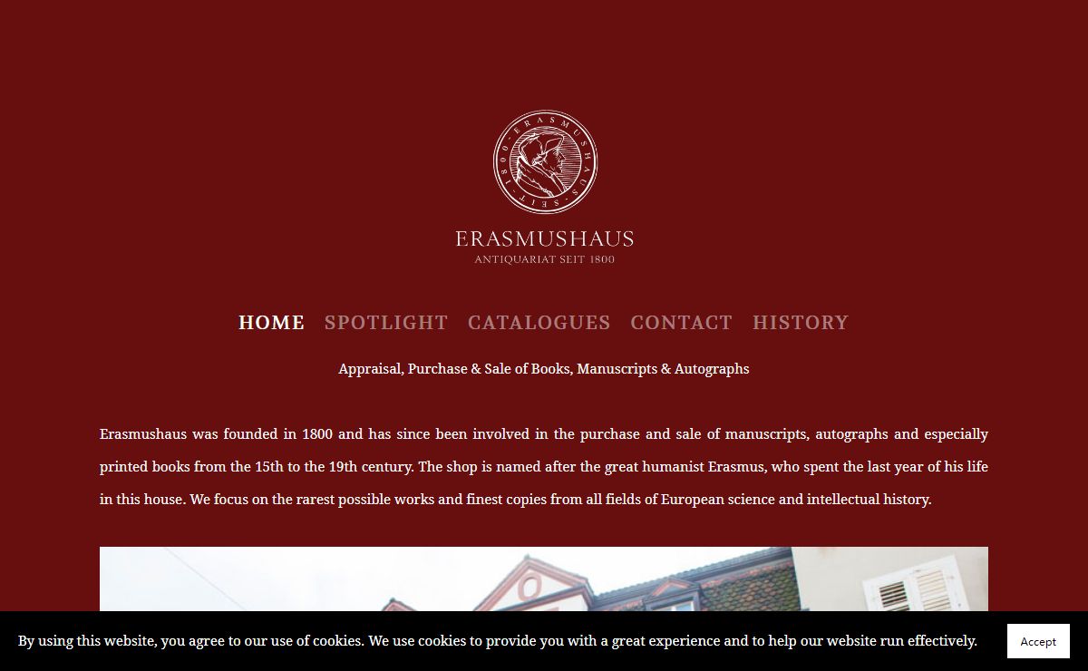 Erasmushaus Haus der Bücher Antiquariat seit 1800