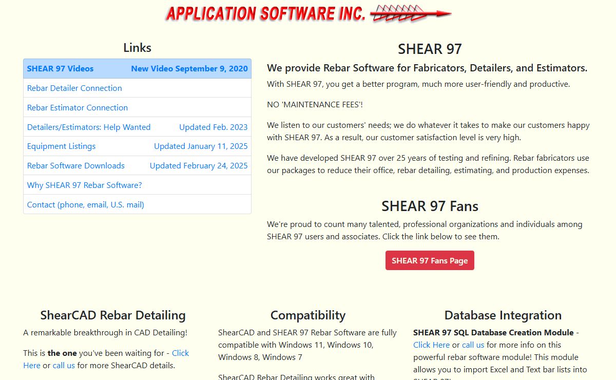 Rebar Software - SHEAR 97, ShearCAD