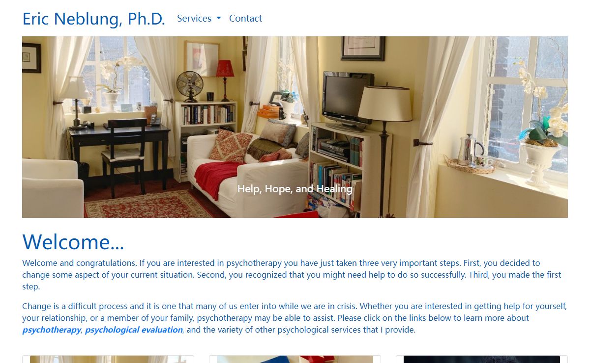 Eric Neblung, Ph.D. - NY Licensed Psychologist, Rockland County, Nyack, NY