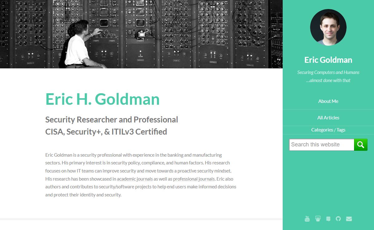 Eric H. Goldman :: From Eric H. Goldman