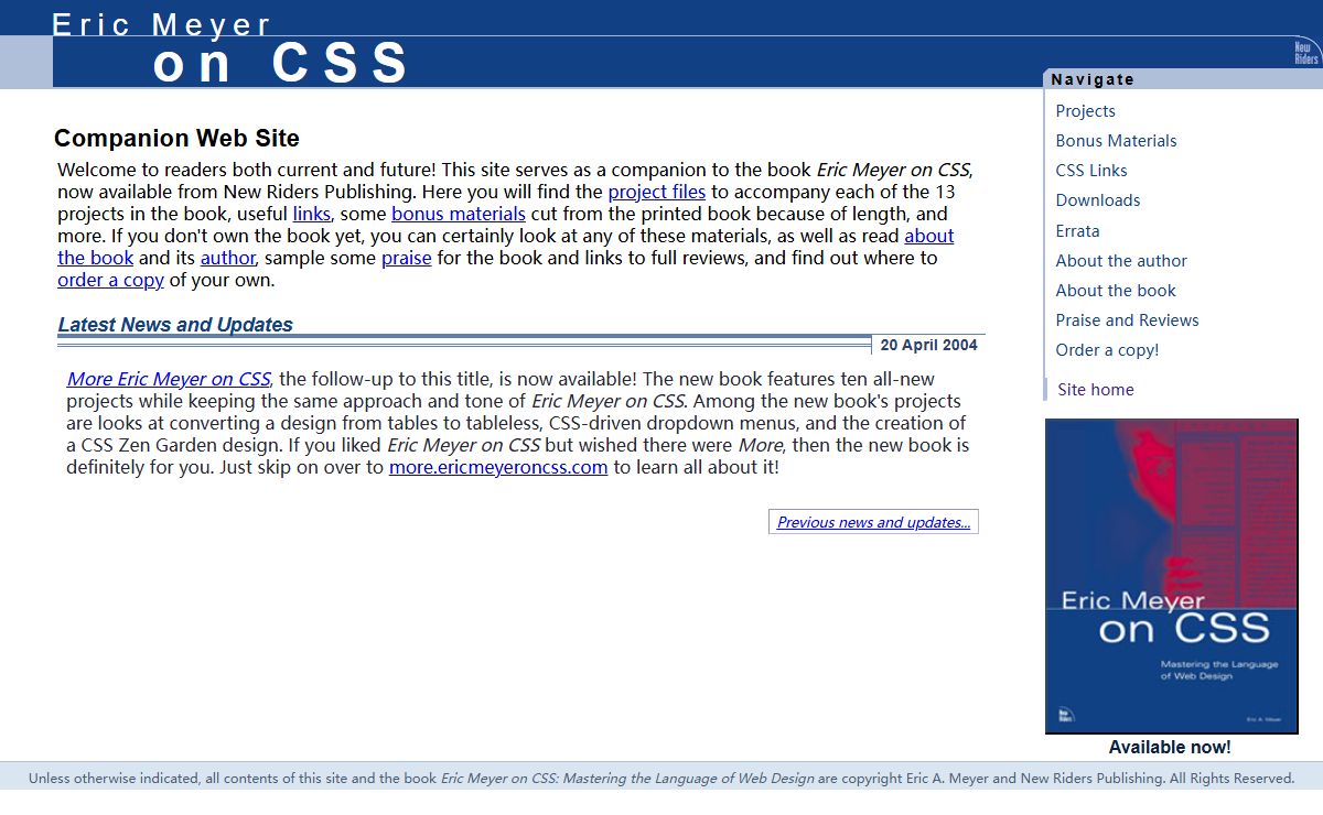 Eric Meyer on CSS: Home