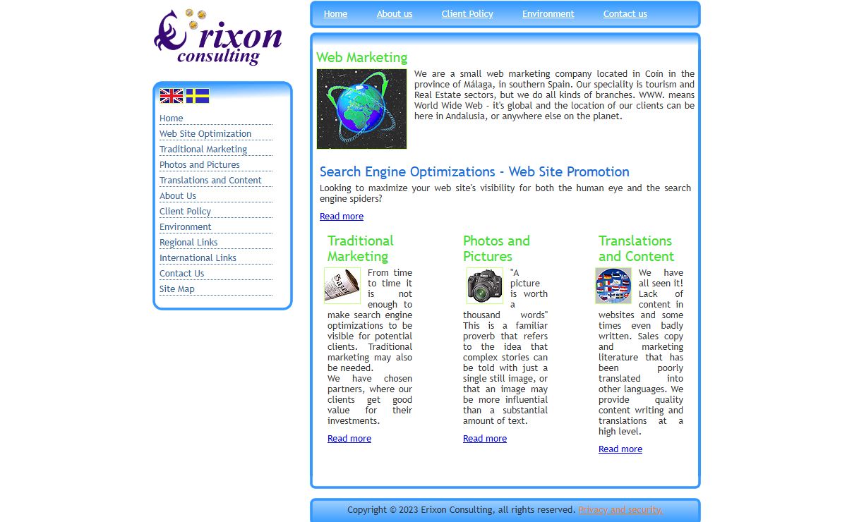 Erixon Consulting - Web marketing