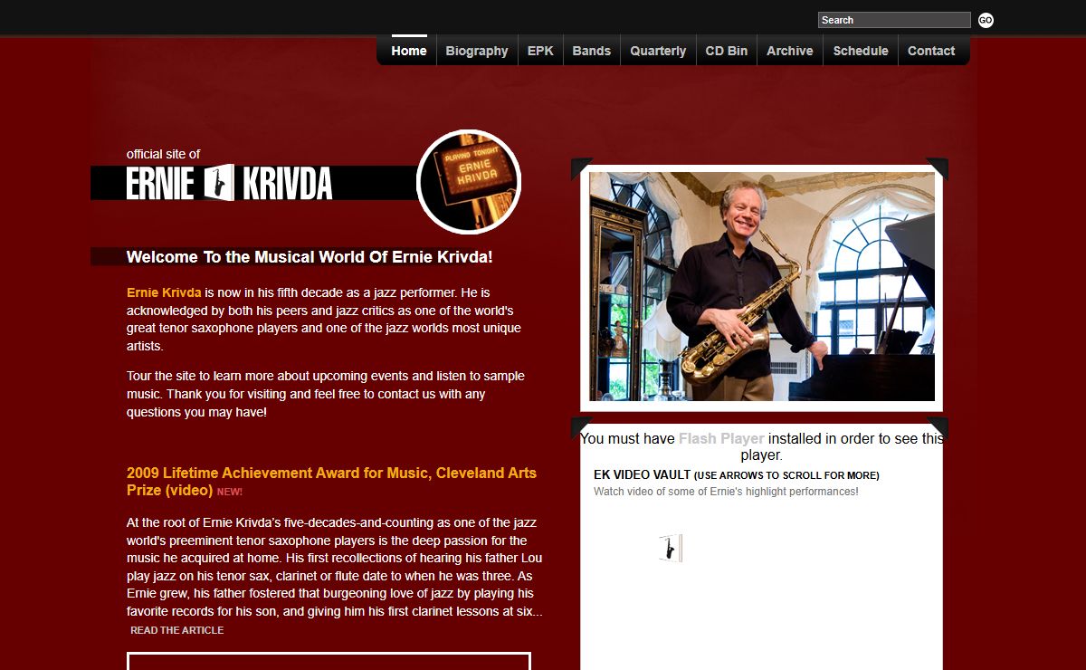 Ernie Krivda - Jazz Musician, Educator, Recording Artist (Cleveland, OH)