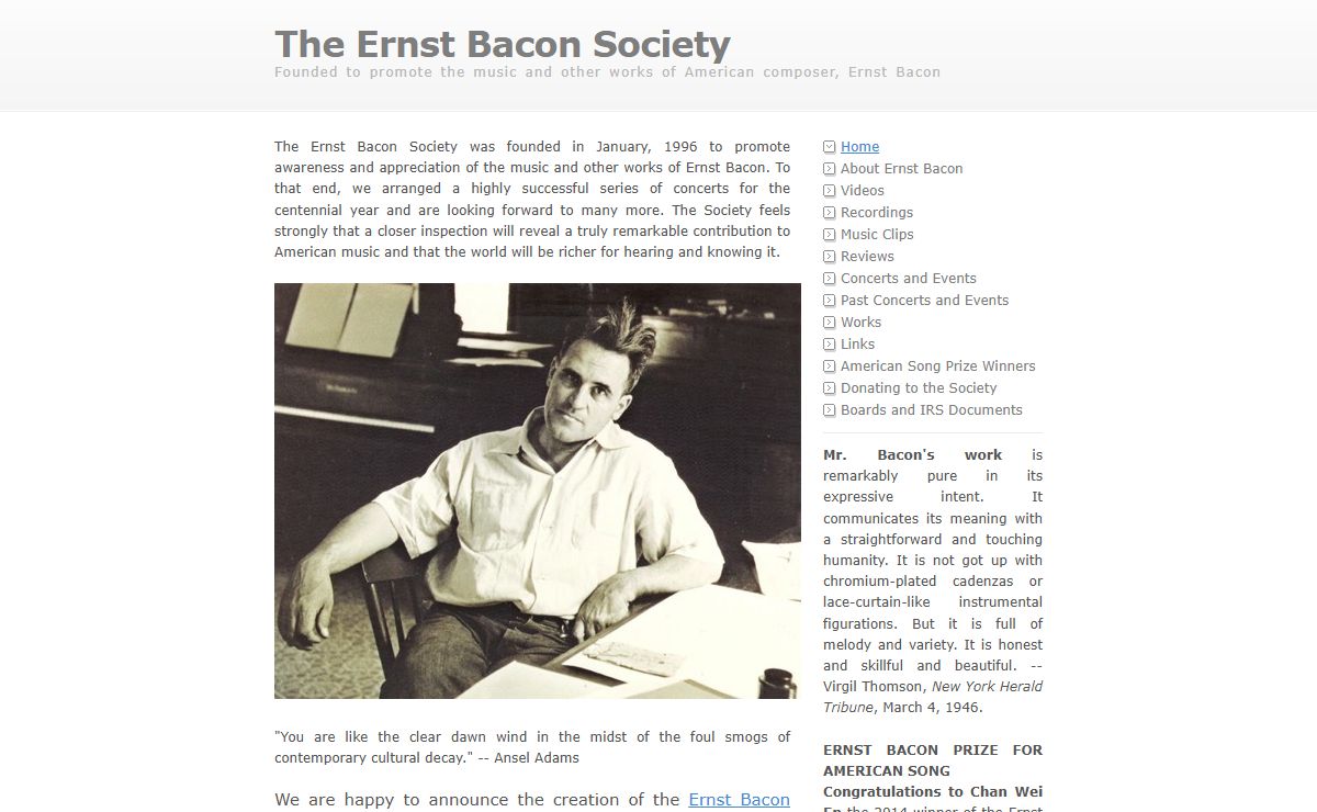 The Ernst Bacon Society