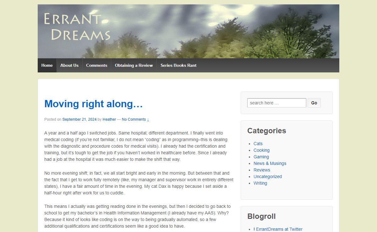 Errant Dreams – Book reviews of all kinds!