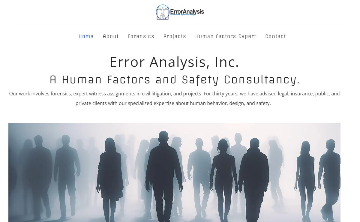 Human Factors Expert | Ergonomics | Safety | Error Analysis, Inc | San Diego | Nevada | California - Home