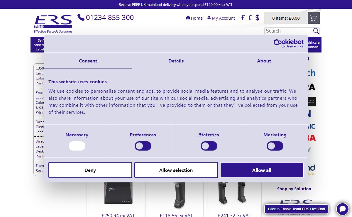 Barcode Scanners | Label Printers | Mobile Computers | ERS