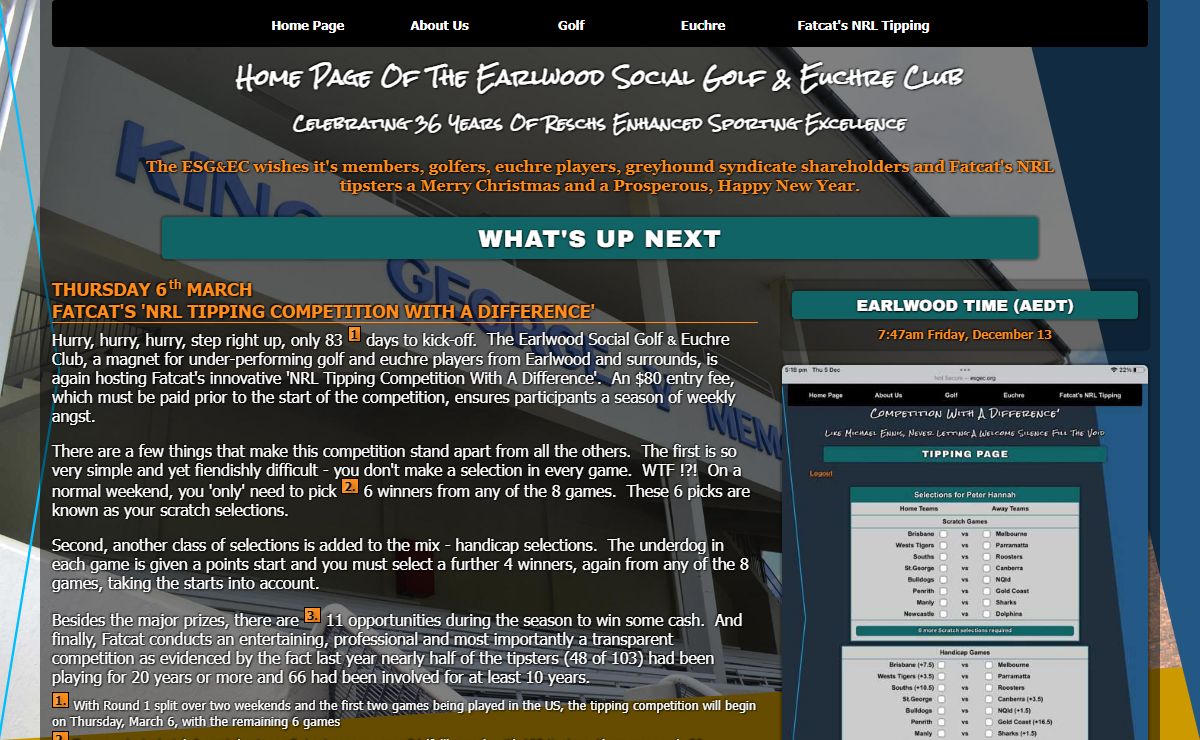 The official website of the Earlwood Social Golf & Euchre Club