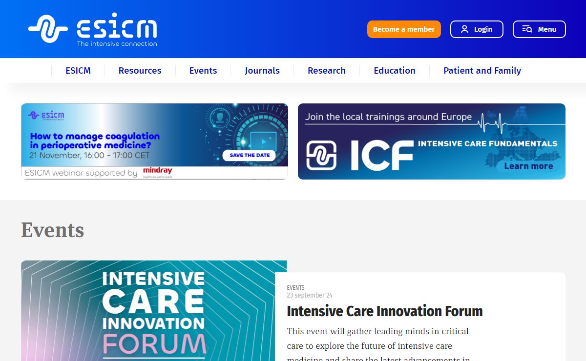 ESICM – European society of intensive medicine