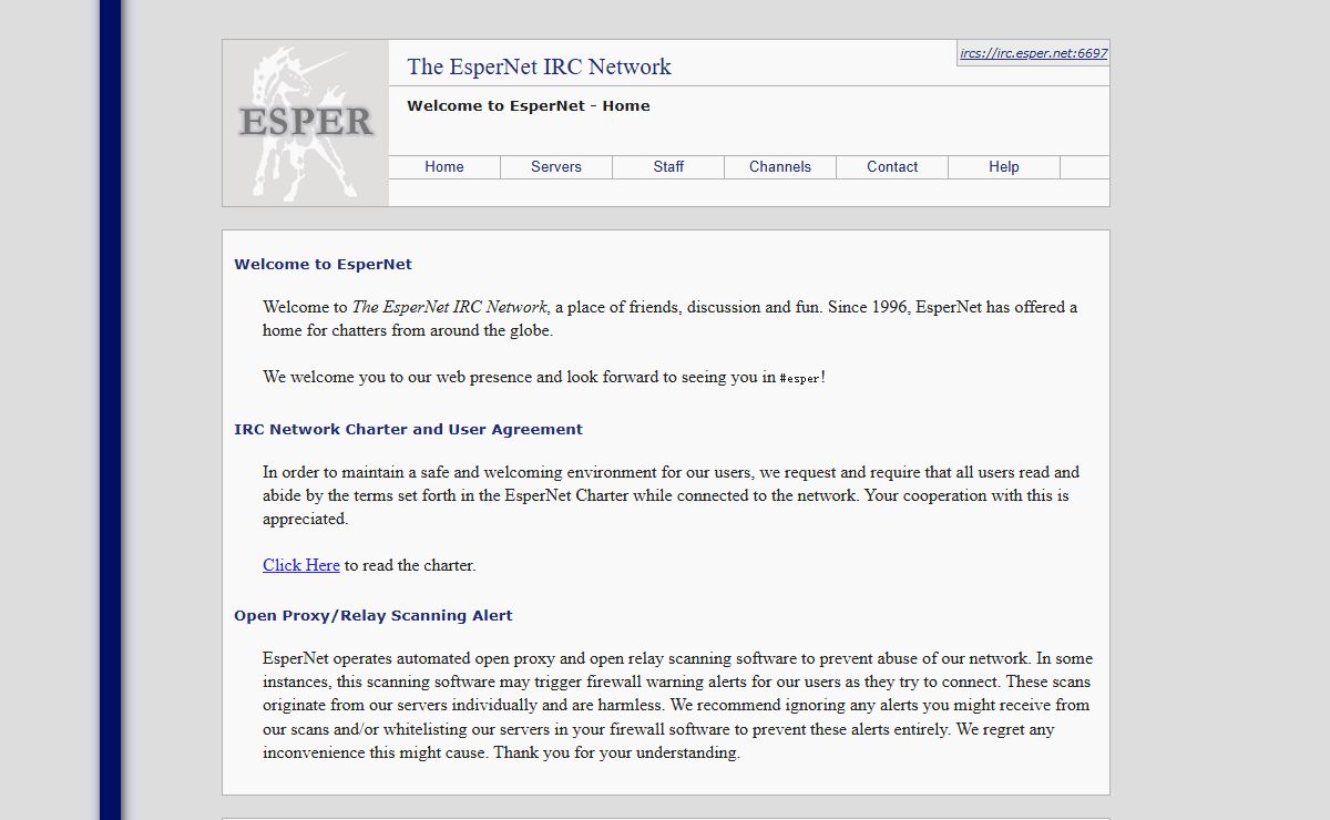The EsperNet IRC Network - Welcome to EsperNet - Home