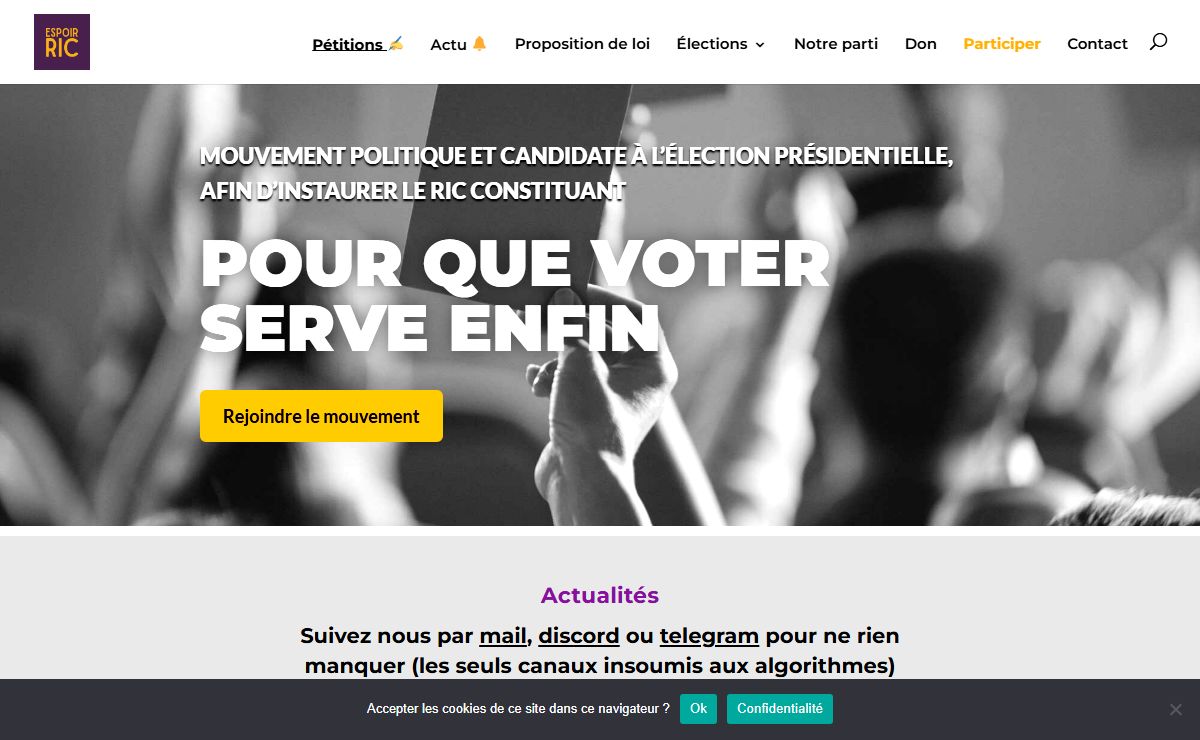 Espoir RIC mouvement pour l'instauration du RIC Constituant