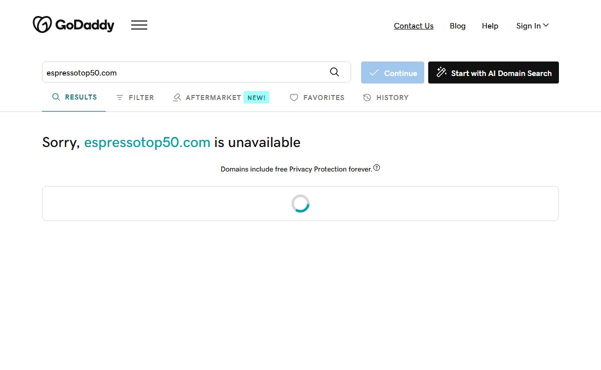GoDaddy Domain Name Search